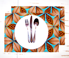 Afrikaanse PLACEMATS Wani | set van 2 | african wax print  | 32,5 x 45 cm | 100% katoen Ankara stof