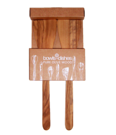 OLIJFHOUTEN SPATELS | spatelset 2-delig | 30 cm recht | Bowls and Dishes