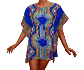 African Gypsy kaftan BLAUW | korte kaftan / kimono M-XXXL