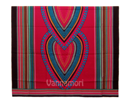 Dashiki stof HEART DONKERROOD | african print | 100% katoen | coupon 180 x 110 cm