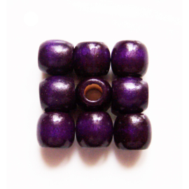 HOUTEN KRALEN 16x17 mm PAARS | groot rijggat 7 mm | 4 stuks