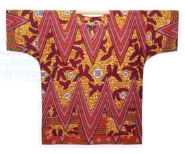 Afrikaans dashiki shirt ZIGZAG red | african wax print | unisex