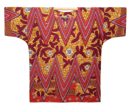 Afrikaans dashiki shirt ZIGZAG red | african wax print | unisex