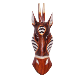 33 cm Houten ANTILOPE masker A'JA - Afrikaans dierenmasker