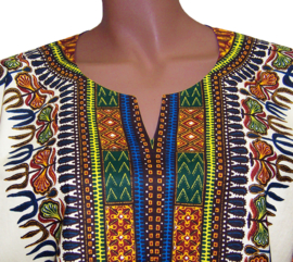 Afrikaans dashiki shirt  CREAM | Vlisco ANGELINA | unisex