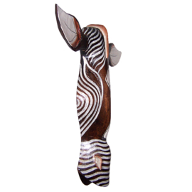 50 cm Houten ZEBRA masker AMAZU - Afrikaans dierenmasker