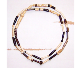 MUDCLOTH ketting | African mudcloth batik bone beads #4