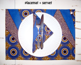 Afrikaanse PLACEMATS Badu | set van 2 | african wax print  | 32,5 x 45 cm | 100% katoen Ankara stof