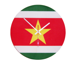 SURINAME wandklok  | klok met surinaamse vlag | Ø 34 cm