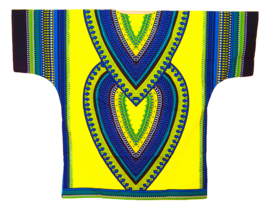 Afrikaans dashiki shirt HEART LICHTGEEL | african print | unisex
