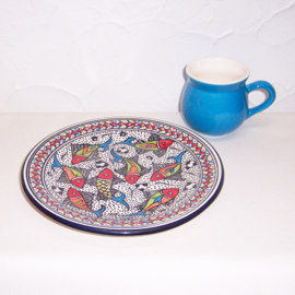 Lunchset Riahi Lichtblauw van Dishes & Deco | Mok + Lunchbord Ø 24 cm | aardewerk