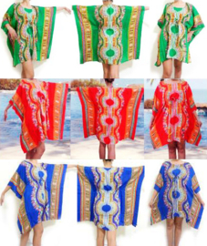 African Gypsy kaftan BLAUW | korte kaftan / kimono M-XXXL