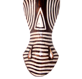 55 cm Set houten maskers ZEBRA + GIRAFFE - dierenmaskers | set #2