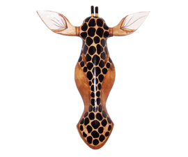 53 cm Houten GIRAFFE masker FOLUKE - Afrikaans dierenmasker