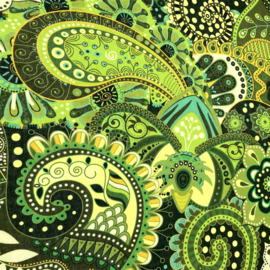 BANDANA GREEN 55x55 cm cotton | hoofddoek paisley print