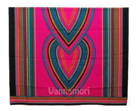 Dashiki stof HEART PINK | african print | 100% katoen | coupon 180 x 110 cm