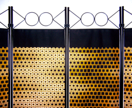 Afrikaans kamerscherm PANTHER | African room divider | 4-delig, inklapbaar | 180 cm x 160 cm