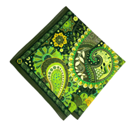 BANDANA GREEN 55x55 cm cotton | hoofddoek paisley print