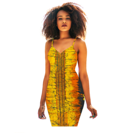 003 GHANA batik stof ADINKRA ORANGE - cotton | handgemaakt