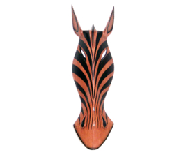 50 cm Houten ZEBRA masker ABEBE - Afrikaans dierenmasker