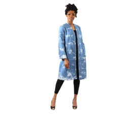 Denim KIMONO | tie-dye print cardigan | maat S