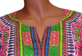 Afrikaans dashiki shirt  PINK | Vlisco ANGELINA | unisex