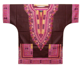 Afrikaans dashiki shirt  BROWN | Vlisco ANGELINA | unisex