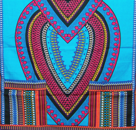 Afrikaans dashiki shirt HEART AZUURBLAUW | unisex