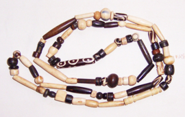 MUDCLOTH ketting | African mudcloth batik bone beads #6