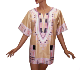 Afrikaans dashiki shirt  CHAMPAGNE | Vlisco ANGELINA