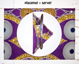 Afrikaanse PLACEMATS Jelani | set van 2 | african wax print  | 32,5 x 45 cm | 100% katoen Ankara stof