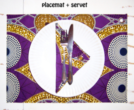 Afrikaanse SERVETTEN Jelani | set van 2 | african wax print napkins  | 35 x 35 cm | 100% katoen