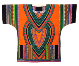 Afrikaans dashiki shirt HEART ORANJE | african print | unisex