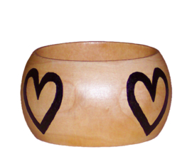 BANGLE PATIENCE | 4,8 cm brede houten armband met West-Afrikaans Adinkra Symbool