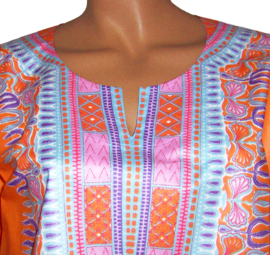 Afrikaans dashiki shirt  ORANGE | Vlisco ANGELINA | unisex