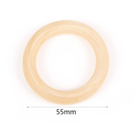 Blank houten ringen 55 mm | voor sieraden en macramé | 2 stuks