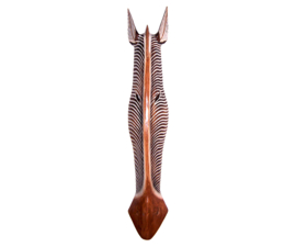 100 cm Houten ZEBRA masker ONA'JE - Afrikaans dierenmasker
