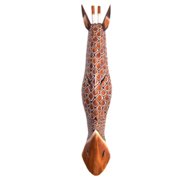 100 cm Houten GIRAFFE masker DAKARI - Afrikaans dierenmasker