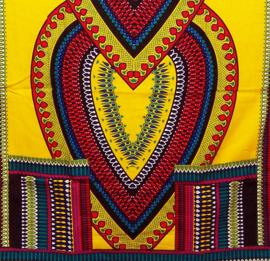 Afrikaans dashiki shirt HEART DONKERGEEL | unisex