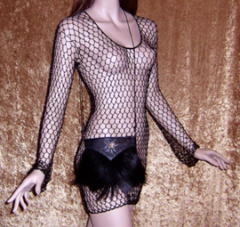 BLACK WIDOW schoudertasje gothic | leder met geitenhuid