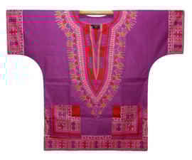 Afrikaans dashiki shirt  PURPLE | Vlisco ANGELINA | unisex