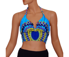 African Gypsy haltertop TURQUOISE | topje met straps