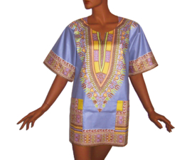 Afrikaans dashiki shirt  LILA | Vlisco ANGELINA | unisex