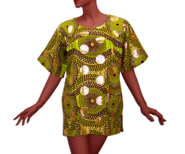 Afrikaans dashiki shirt RAZI | african print met gouden opdruk