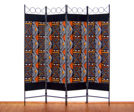 Afrikaans kamerscherm SIKI | African room divider | 4-delig, inklapbaar | 180 cm x 160 cm