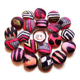 Afrikaanse knopen TRIBAL | stofknopen met tribal print | diameter 2 cm / 4 stuks