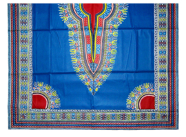 Dashiki stof BLUE | ANGELINA Java Prints van VLISCO | 6 yards = 3 dashiki patronen