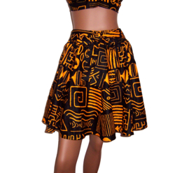 Afrikaanse print mini rok MUD CLOTH 100% katoen | maat S-3XL