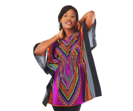 Afrikaanse dashiki jurk HEART PAARS  | kaftan-jurkje