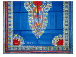 Dashiki stof BLUE | ANGELINA Java Prints van VLISCO 100% katoen coupon 180 x 120 cm